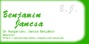 benjamin jancsa business card